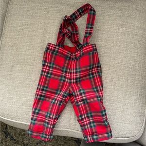 Janie and jack tartan overalls 3-6 month